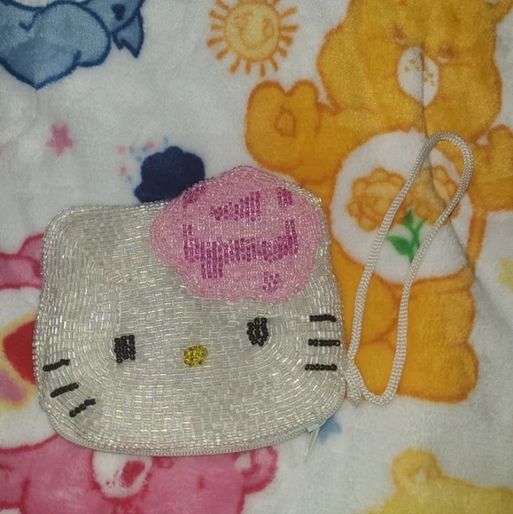 Hello kitty beaded coin purse
